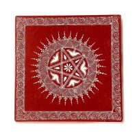 Hand-Painted Aipan Art Wooden Pooja Chowki