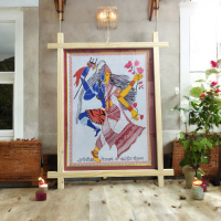 Hand Painted Shiv Shakti Aipan Art_Sacred Unison