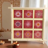 Sacred Aipan Yantra Frame: Nine Divine Energies